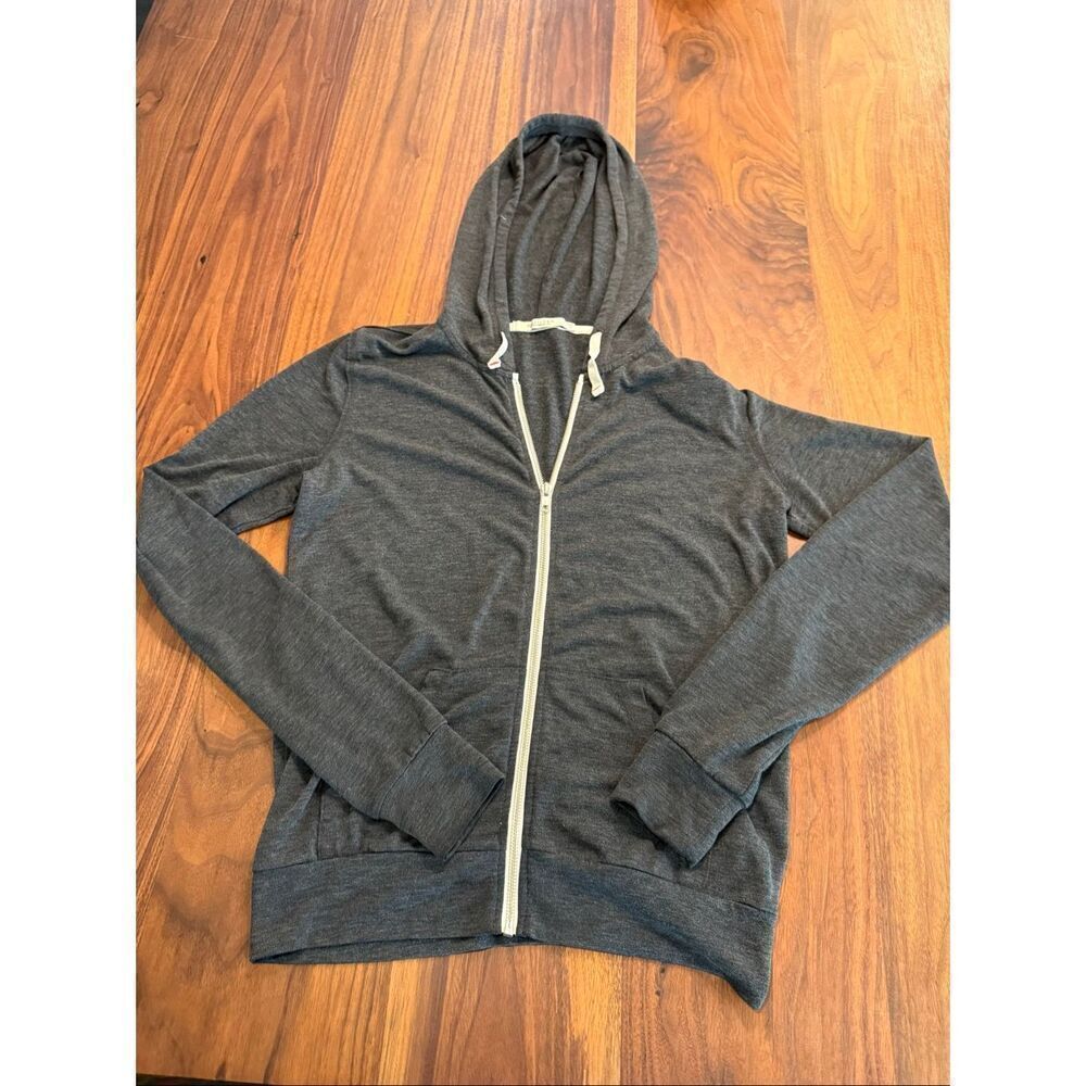 Abbot Main Men's Full Zip Heather Hoodie Sweatshirt Charcoal Gray Small